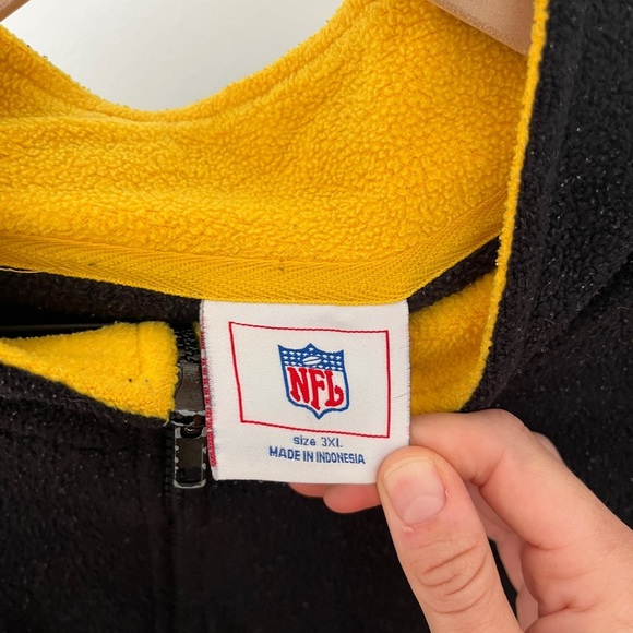 90s NFL Black and Gold Steelers Fleece big and tall - Picture 3 of 5